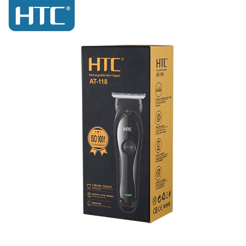 Tondeuse à cheveux portable HTC AT-118, puissante, avec charge de type C