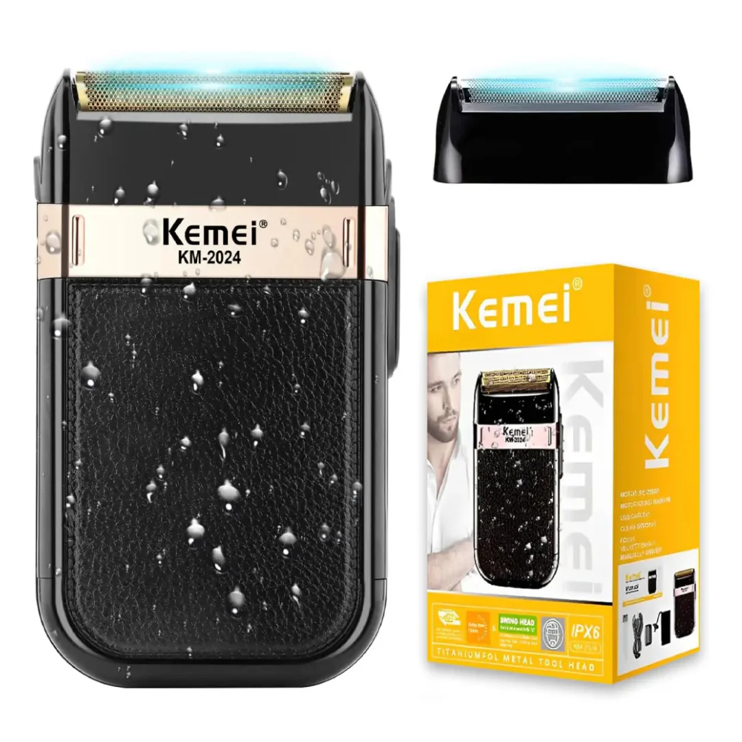 Kemei KM-2024 rasoir électrique pour hommes double lame alternative sans fil rasoir USB Rechargeable Machine à raser barbier tondeuse